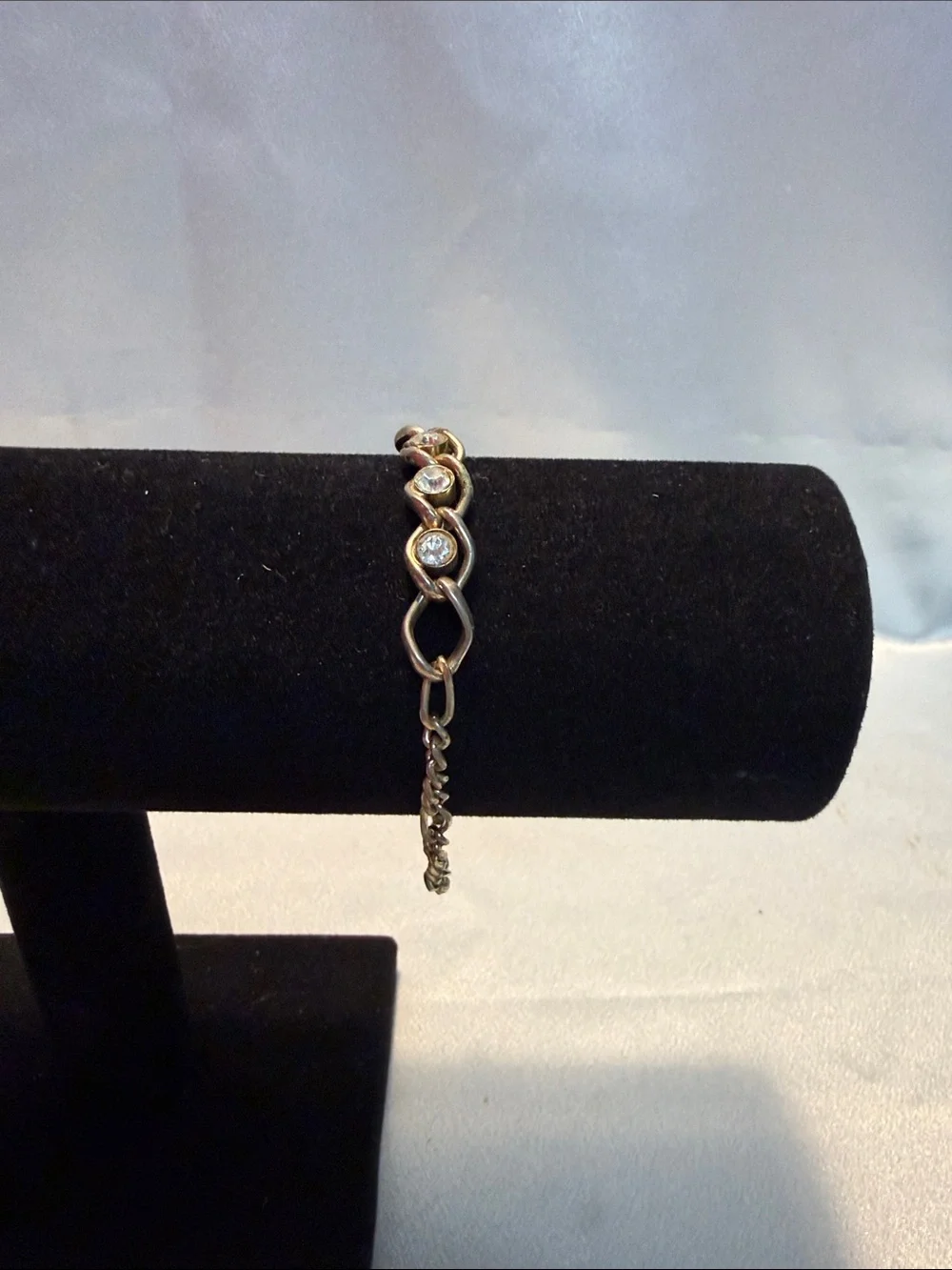Source Unknown Gold Crystal Link Bracelet